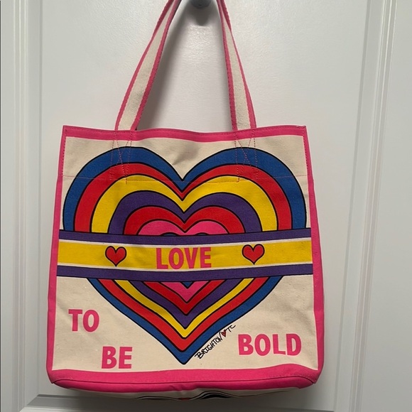 The Brighton Rainbow Canvas Tote Bag “Love to Be Bold” with Mermaid Pocket NWOT - Picture 8 of 12